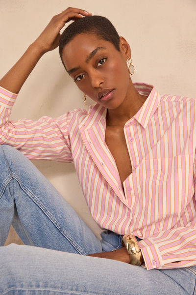 Picture of DHARMA LONG-SLEEVED STRIPED COTTON SHIRT